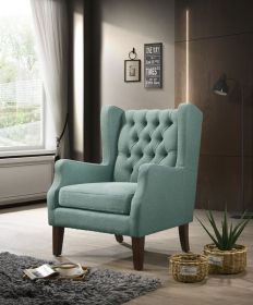 Irwin 29.5" Teal Linen Button Tufted Wingback Chair