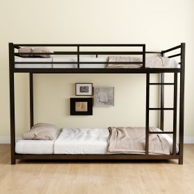 Metal Twin over Full Bunk Bed/ Heavy-duty Sturdy Metal/ Noise Reduced/ Safety Guardrail/No Box Spring Needed,Black