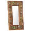 Mirror with Buddha Cladding 19.7"x31.5" Solid Reclaimed Wood