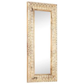 Hand-Carved Mirror 43.3"x19.7"x1" Solid Mango Wood