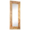 Hand-Carved Mirror 43.3"x19.7"x4.3" Solid Mango Wood