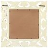 Hand Carved Mirror White 19.7"x19.7" Solid Mango Wood