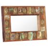 Mirror with Buddha Cladding 31.5"x19.7" Solid Reclaimed Wood