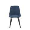 Dining Chairs set of 2, Upholstered Side Chairs, Adjustable Kitchen Chairs Accent Chair Cushion Upholstered Seat with Metal Legs for Living Room Blue