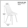 Dining Chairs set of 2, Upholstered Side Chairs, Adjustable Kitchen Chairs Accent Chair Cushion Upholstered Seat with Metal Legs for Living Room Blue