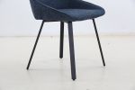 Dining Chairs set of 2, Upholstered Side Chairs, Adjustable Kitchen Chairs Accent Chair Cushion Upholstered Seat with Metal Legs for Living Room Blue