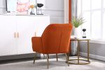 Modern Mid Century Chair velvet Sherpa Armchair for Living Room Bedroom Office Easy Assemble(ORANGE)