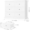 White Dresser, 6 Drawer Dresser White, Modern Double Chest with Deep Drawers, Wide Storage Organizer Cabinet