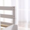 Elevated Cross Bracing Straight Ladder Twin Pine Wooden Bed White