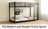 Metal Twin over Full Bunk Bed/ Heavy-duty Sturdy Metal/ Noise Reduced/ Safety Guardrail/No Box Spring Needed,Black