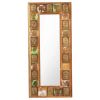 Mirror with Buddha Cladding 19.7"x43.3" Solid Reclaimed Wood