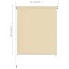 Outdoor Roller Blind Cream 31.5"x90.6" HDPE
