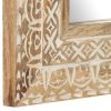 Hand-Carved Mirror 19.7"x19.7"x1" Solid Mango Wood