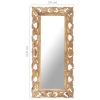 Hand Carved Mirror Brown 43.3"x19.7" Solid Mango Wood
