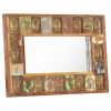 Mirror with Buddha Cladding 31.5"x19.7" Solid Reclaimed Wood