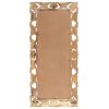 Hand Carved Mirror Brown 43.3"x19.7" Solid Mango Wood