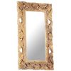 Hand Carved Mirror Brown 31.5"x19.7" Solid Mango Wood