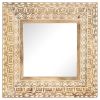 Hand-Carved Mirror 19.7"x19.7"x1" Solid Mango Wood