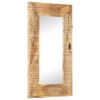 Hand-Carved Mirror 31.5"x19.7"x4.3" Solid Mango Wood