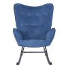Upholstered Rocking Chair Rocker for Living Room Bedroom, Blue