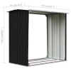Log Storage Shed Galvanized Steel 67.7"x35.8"x60.6" Anthracite