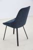 Dining Chairs set of 2, Upholstered Side Chairs, Adjustable Kitchen Chairs Accent Chair Cushion Upholstered Seat with Metal Legs for Living Room Blue