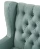Irwin 29.5" Teal Linen Button Tufted Wingback Chair
