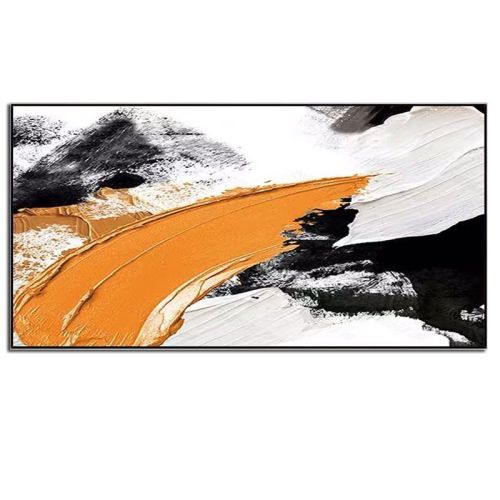 Home Decoration Hanging Painting Hand-painted Oil Painting Abstract Knife Painting Yellow Blocky Outline Picture Canvas Painting