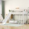 Metal Bunk Bed with Slide, Twin over Twin