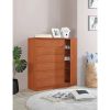 7 Drawer Jumbo Chest, Five Large Drawers, Two Smaller Drawers with Two Lock, Hanging Rod, and Three Shelves, Black