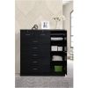7 Drawer Jumbo Chest, Five Large Drawers, Two Smaller Drawers with Two Lock, Hanging Rod, and Three Shelves, Black