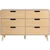 Modern 6-Drawer Dresser Bedroom Storage Organizer, 52 Inch, Riviera Cut-Out