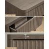 Night Stand Set of 2 Nightstands with Drawer Storage Bed Side Table End Table Large Modern Wood Wide Bedside Stand (Grey)
