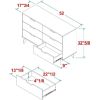 Modern 6-Drawer Dresser Bedroom Storage Organizer, 52 Inch, Riviera Cut-Out